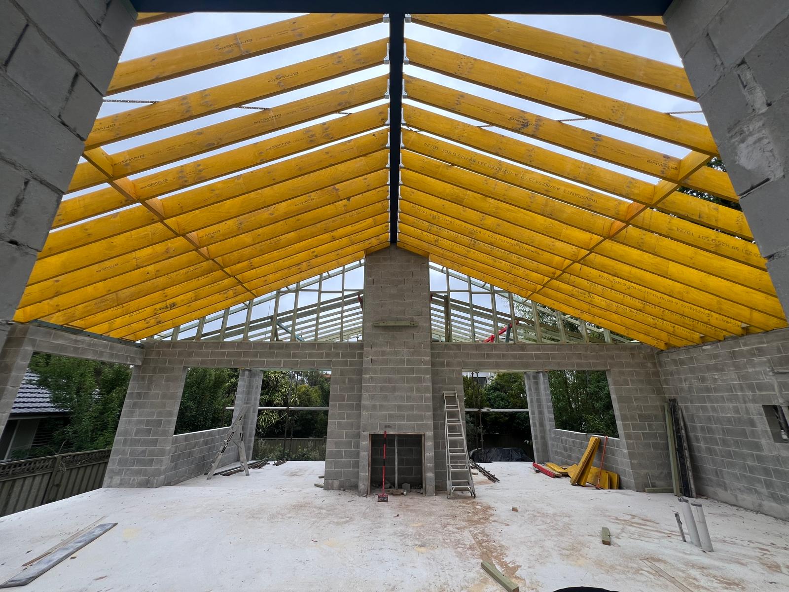 Cathedral ceiling ridge beam